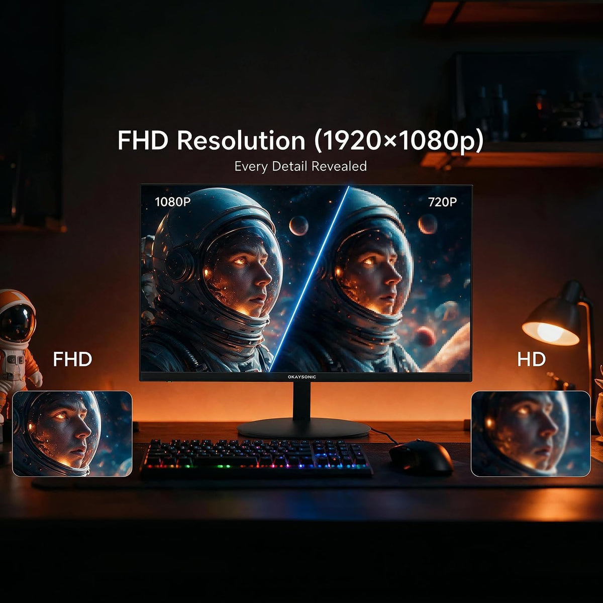 24 Inch Monitor 100Hz 1ms, AMD FreeSync, 100% sRGB, Eye Care