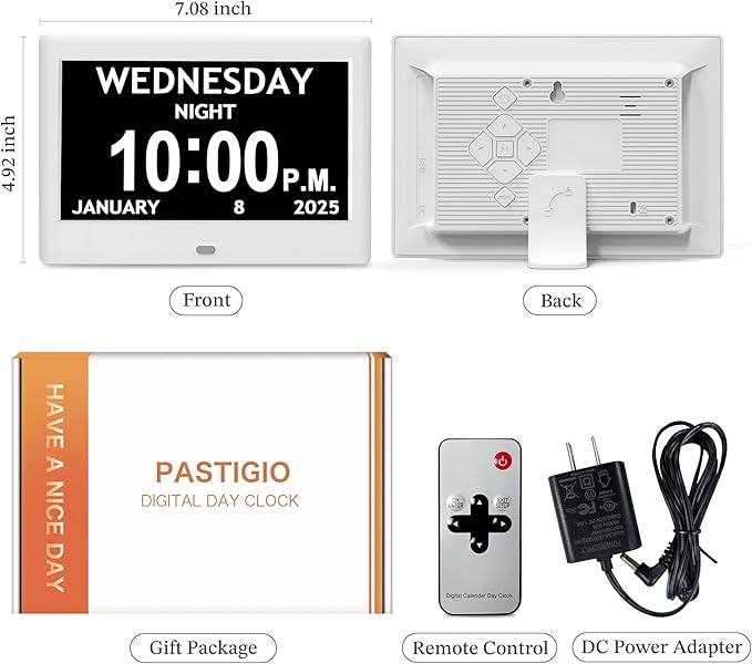 2025 NEW, Digital Clocks, Auto-Dimming, 12 Reminders & 6 Alarms, Button & - Image 2