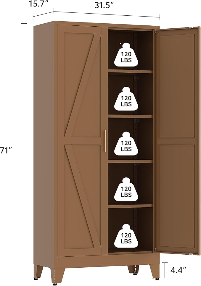 71" Tall Pantry Cabinet, Kitchen Pantry Storage Cabinets - Image 3
