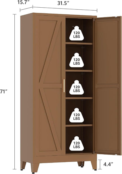 71" Tall Pantry Cabinet, Kitchen Pantry Storage Cabinets - Image 3