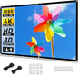 Taotique Projector Screen 72 inch, Movie Projector Screen 16:9 HD Foldable and by Taotique