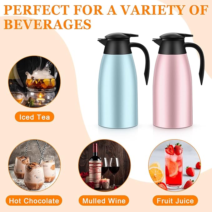 Norme 2 Pcs Thermal Coffee Carafe Insulated Stainless Steel Coffee Carafe - Image 4