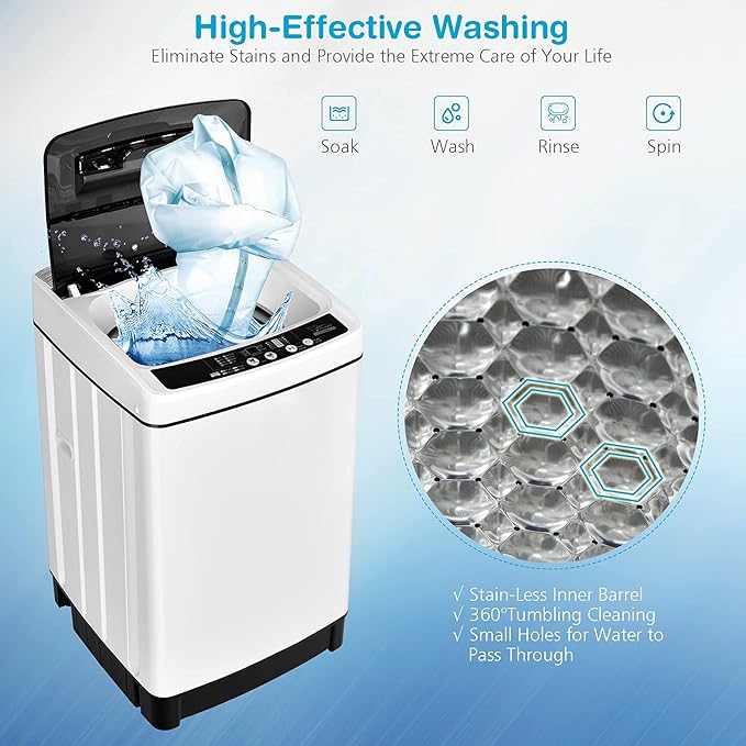 Giantex Portable Washing Machine, 2 in 1 Full Automatic Laundry Washer 1.5Cu.Ft - Image 5