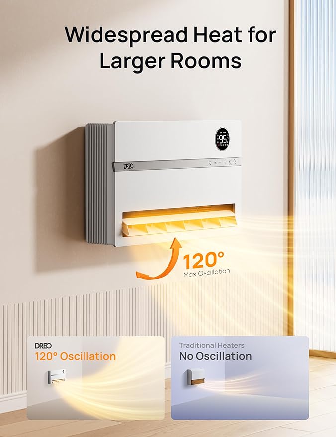 DREO Wall Heater for Bathroom, Smart Space Heaters - Image 5