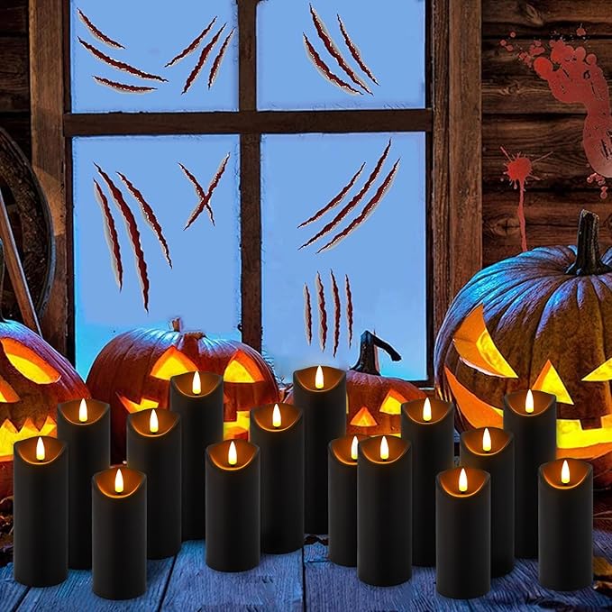 24 Pack Halloween Decoration Flickering Flameless Candles, Battery Operated LED - Image 3
