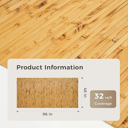 OUZUGIE 1 Pack 96x48 Inch Natural Bamboo Wall Panel – Yellow Burned Pole Wrap - Image 2