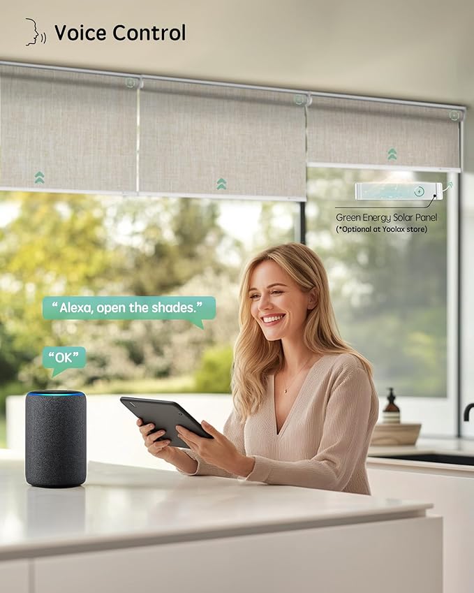 Yoolax Motorized Blinds with Remote, Automatic Window Shades Compatible with - Image 2