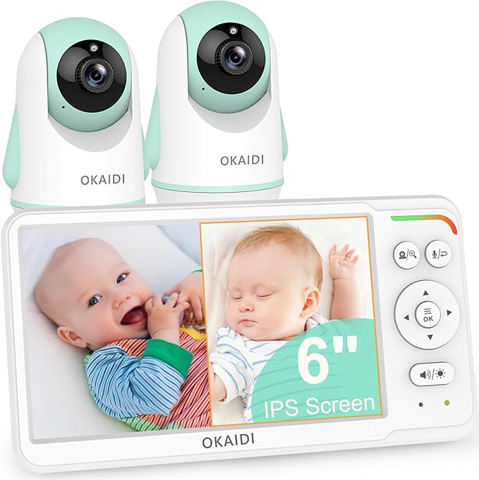 OKAIDI Baby Monitor with 2 Cameras and Audio, Video Baby Monitor with 6'' IPS by OKAIDIVideoBabyMonitor