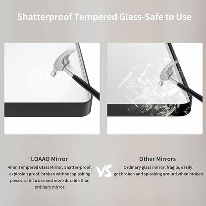 LOAAO 72X40 Inch Black Metal Framed Bathroom Mirror - Image 7