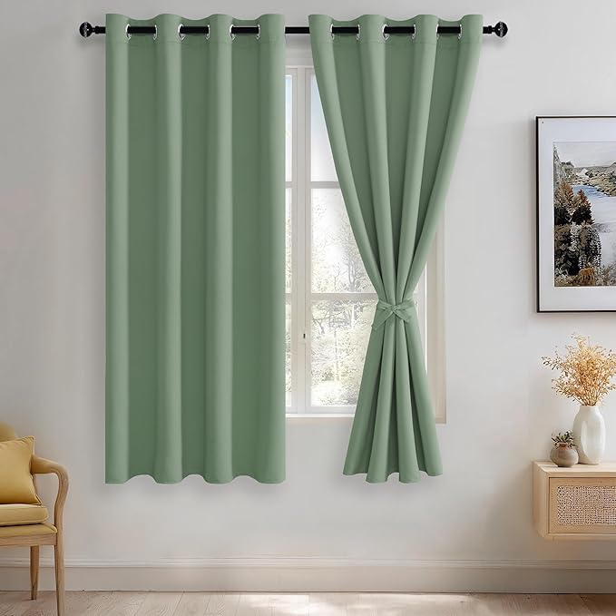 JIUZHEN Light Sage Blackout Curtains by JIUZHEN