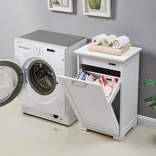 OLD CAPTAIN Tilt-Out Laundry Sorter Cabinet/Wooden Tilt Out Trash Cabinet - Image 6