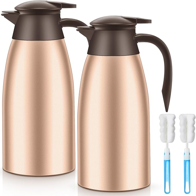 Norme 2 Pcs Thermal Coffee Carafe Insulated Stainless Steel Coffee Carafe by Norme