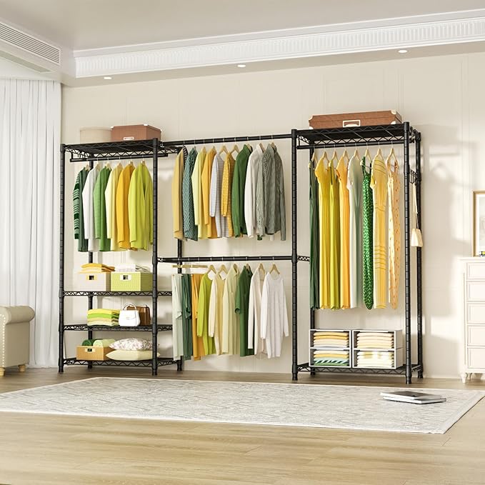 Ulif E1 Heavy Duty Closet Garment Rack, 6 Tiers Adjustable Metal Freestanding - Image 2