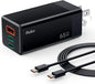 Ruko 65W USB C Charger, 3 Port Compact Foldable GaN Fast Charging Block Wall by Ruko