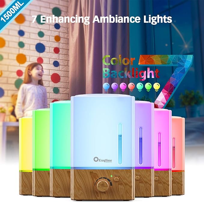 Exqline 1500ml Large Aroma Essential Oil Diffuser - Image 2