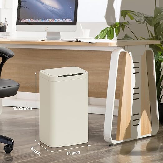 ELPHECO Stainless Steel Office Trash Can Motion Sensor Garbage Can Touchless - Image 2