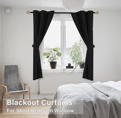 Black Out Curtains 45 Inch Long 2 Panels Burg - Image 4