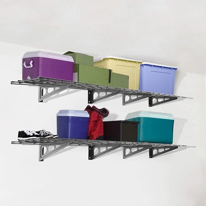 FLEXIMOUNTS 12-inch-by-72-inch Wall Shelf Garage Storage Rack Wall Mounted - Image 9