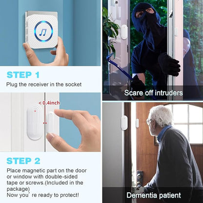 SanJie Door Chime, Wireless Door Chimes When Door Open Entry - Image 5