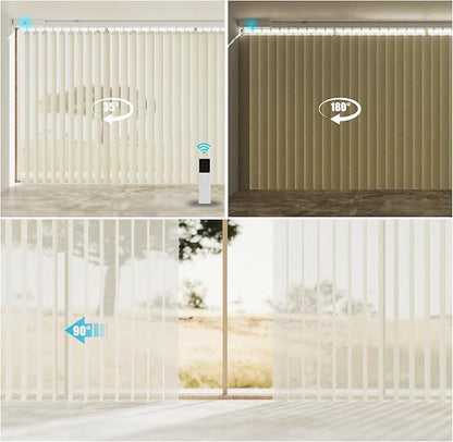 Blindify Motorized Sheer Vertical Blinds, Light Filtering Smart Rechargeable - Image 2