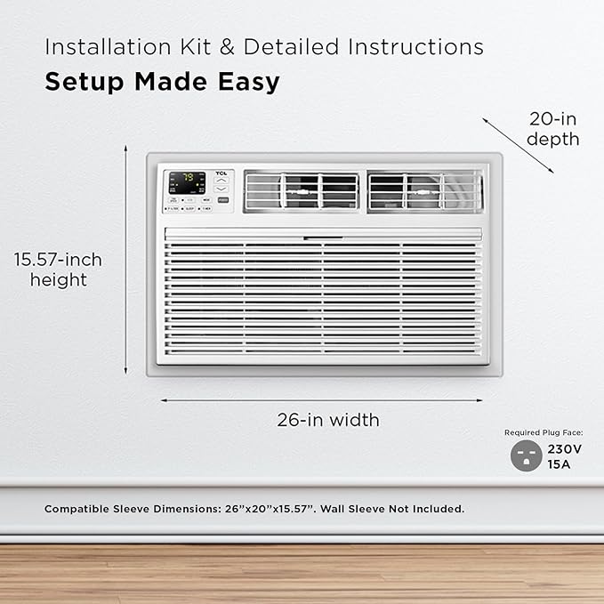 TCL H10T9EX1-A 10, 000 Smart Through-The-Wall Air Conditioner, Fan & - Image 8