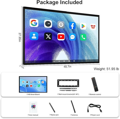 49" Smart Board, 8+64GB Electronic Whiteboard, Touchscreen Digital Whiteboard - Image 9