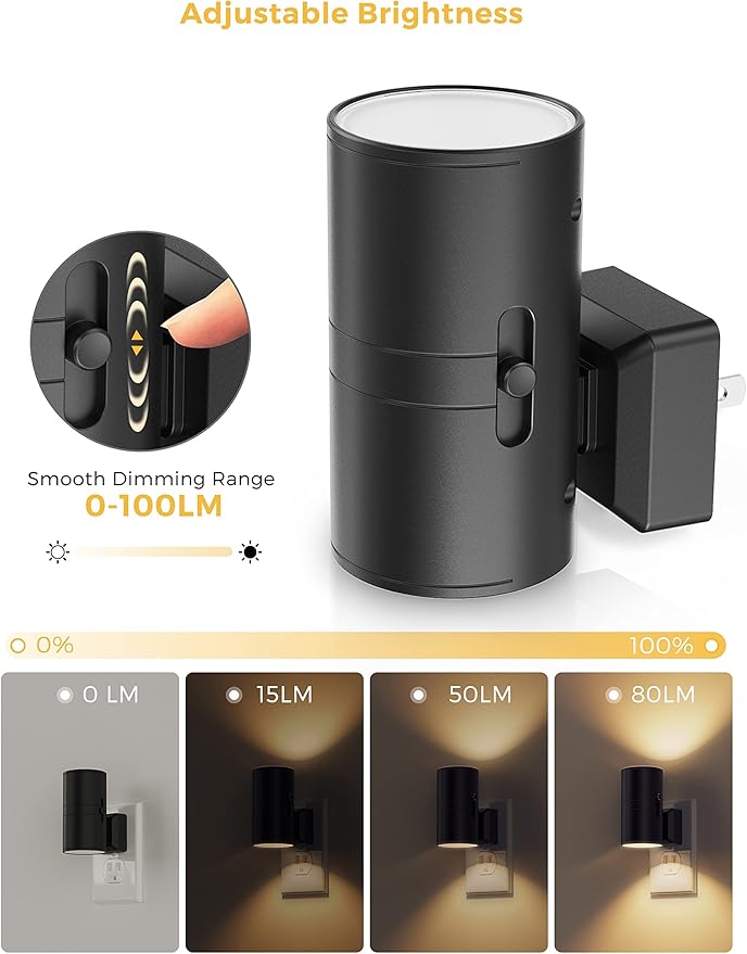 L LOHAS LED Night Light Plug in, 4 Pack, Dimmable Night Lights Plug into Wall - Image 3