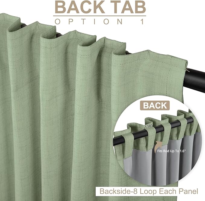 100% Blackout Shield Linen Blackout Curtains - Image 3