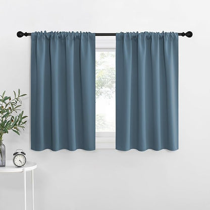 NICETOWN Blackout Curtains for RV Windows, Smoky Blue, 2 Panels, Room Darkening by NICETOWN