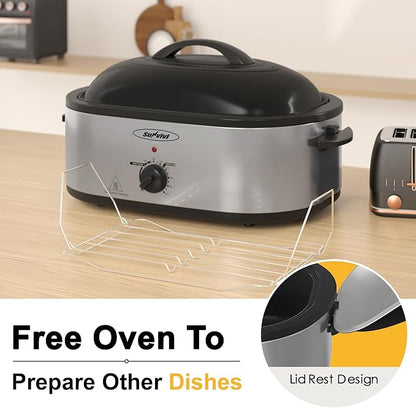 Sunvivi 22lb 18-Quart Roaster Oven, Electric Roaster Oven - Image 4