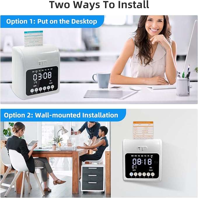 TooCust Time Clock Bundle for Small Business, Passcode Time Clock Punch Machine - Image 7