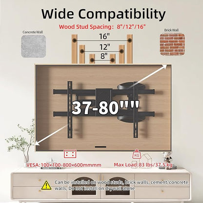 XinleTech 35 Inch Long Arm TV Wall Mount - Image 7