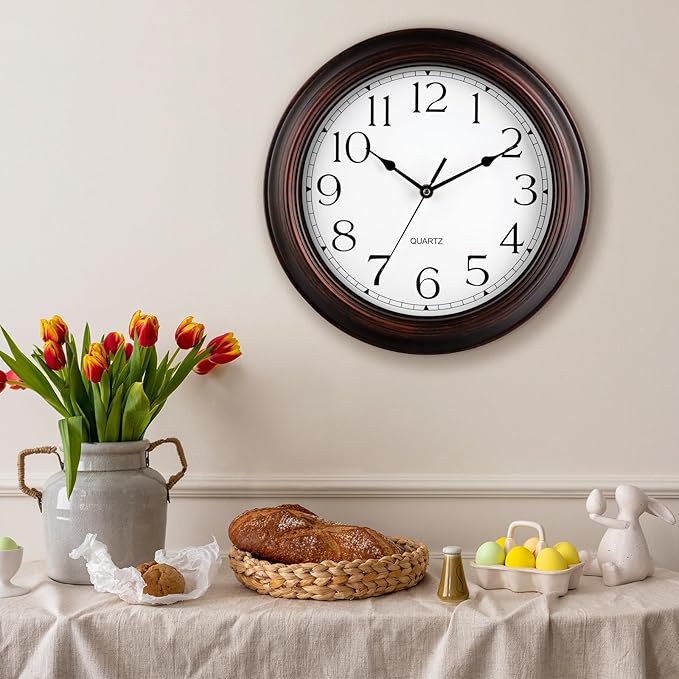 KECYET 12 Inch Wall Clocks Battery Operated Silent Non-Ticking Wall Clock - Image 8
