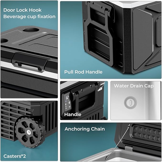 12V Portable Refrigerator, 68 Quart Dual-Voltage 12V/24V DC Car Cooler - Image 6