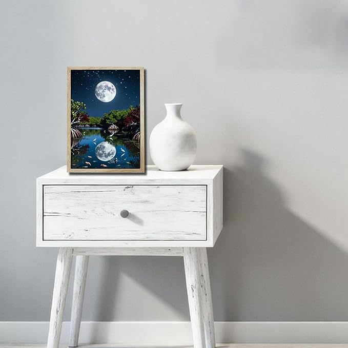 URVIP LED Glowing Photo Frame, 3D Starry-Sky Moon Animal Wall Art, 9x12 Inches - Image 5