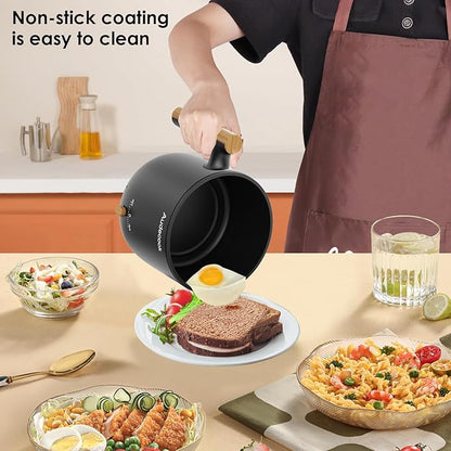 Audecook Hot Pot Electric with Steamer, 1.8L Portable Mini Travel Cooker - Image 4