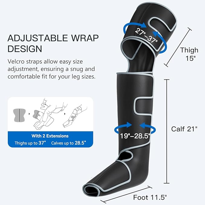 CINCOM Leg Massager with Heat and Compression, 3-in-1 Foot Calf & Thigh Massager - Image 6