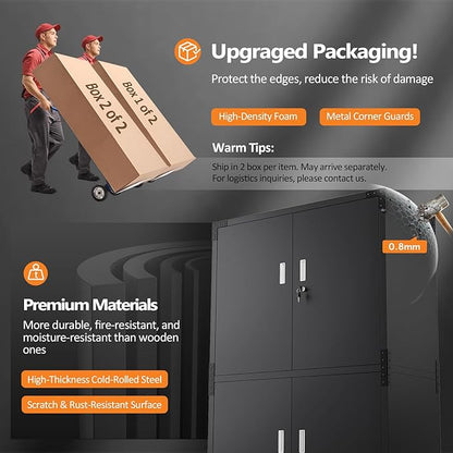 VINGLI Large Garage Storage Cabinet - Image 5