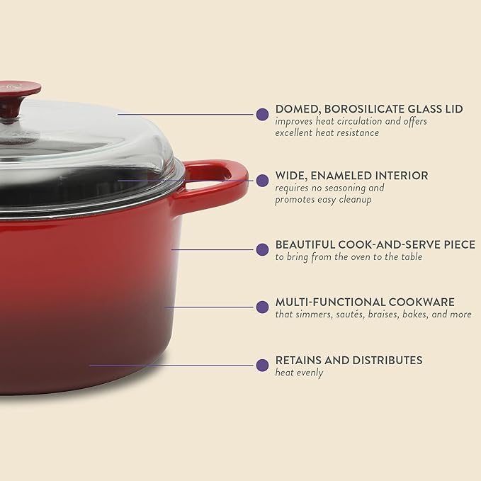 Crock Pot Artisan 7-Quart Round Enameled Cast Iron Dutch Oven - Image 3