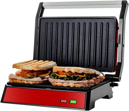 OVENTE Electric Indoor Panini Press Grill and Sandwich Maker by Ovente+