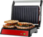 OVENTE Electric Indoor Panini Press Grill and Sandwich Maker by Ovente+