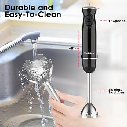 Blackcow Immersion Blender Handheld, 500W Electric Hand Blender, Electric Hand - Image 6