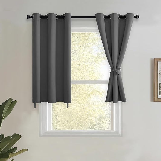 JIUZHEN Short Curtains Kitchen Half Window Blackout Curtains by JIUZHEN