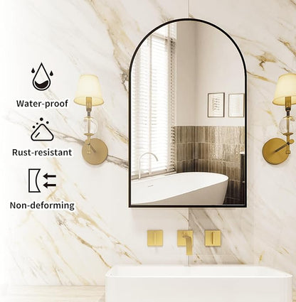 Bathroom Medicine Cabinet with Mirror, Arched Medicine Cabinet Wall Mounted - Image 7