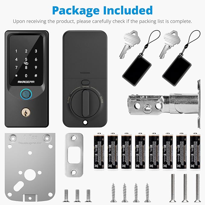 AkaGear T02 Fingerprint Keyless Entry Door Lock - Image 8