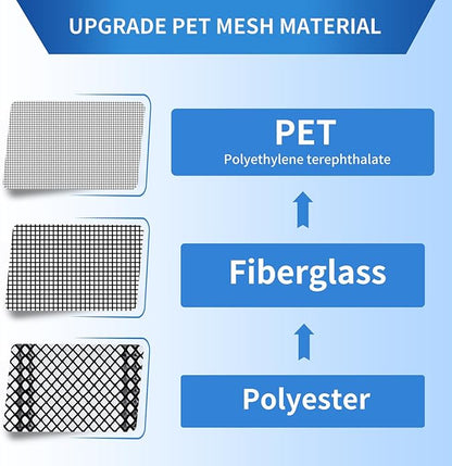 Magnetic Screen Door Mesh Left Right Side Opening Upgraded PET Material Mesh - Image 3
