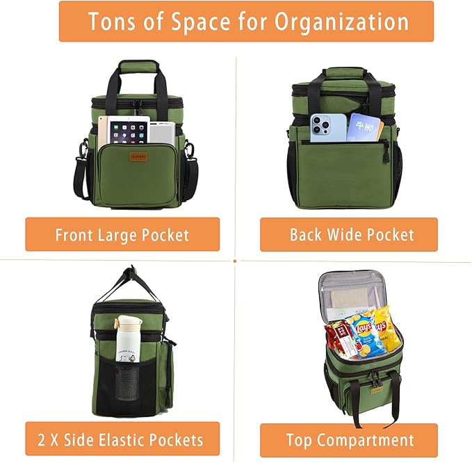 Expandable Large Insulated Lunch Box, Heavy Duty Lunch Cooler Bag Durable - Image 3