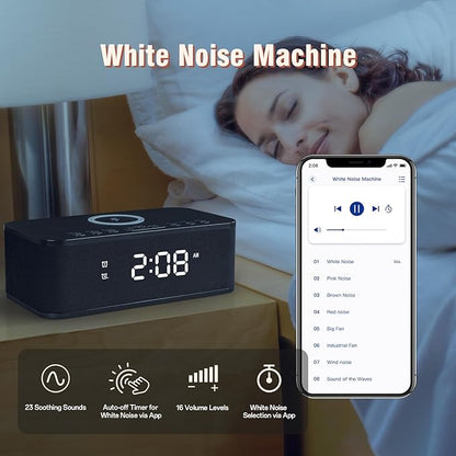 Dual Alarm Clock Radio Bedroom, Digital Alarm Clocks Bedrooms Bluetooth - Image 7