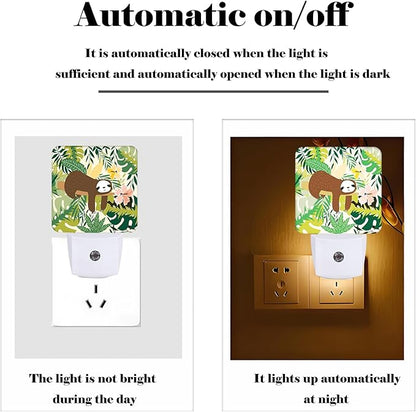 FSHVQKD Cute Sloth in Jungle Night Light, Plug-in Night Lights - Image 3