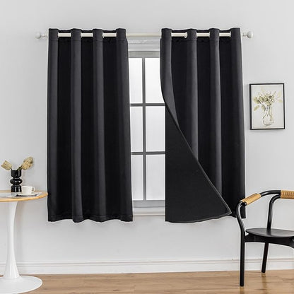 Anytime 100% Blackout Curtain 2 Panels Set, Thermal Insulated Window Drapes by Anytime